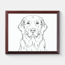 Dibujo minimalista de una sola línea de un Golden
