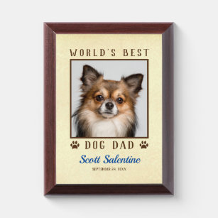 Placa Trofeo El mejor dibujo de papá perro del mundo imprime ma