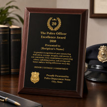 Elegante Premio de Policía de Oro 20 Años