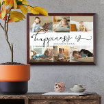 Placa Trofeo La felicidad es | Papa Collage de fotos Plaque<br><div class="desc">Collage de fotos con 6 de tus fotos favoritas y tu texto personalizado. "la felicidad es" está escrita a mano en una caligrafía negra bonita y elegante y la plantilla está configurada para que usted termine la cita. El texto de la muestra dice que la felicidad es tener a tu...</div>