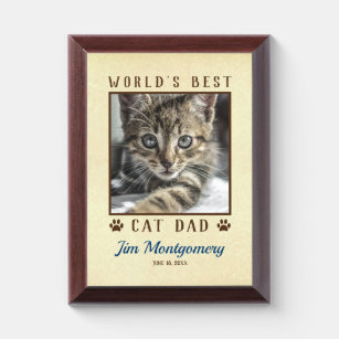 Placa Trofeo La mejor pintura de papá gato del mundo imprime ma