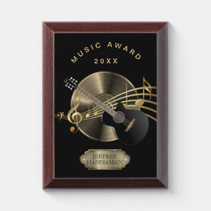Placa Trofeo Premio a la música - Negro y Oro