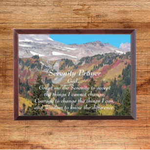 Placa Trofeo Serenity Prayer Mountain Valley Plaque