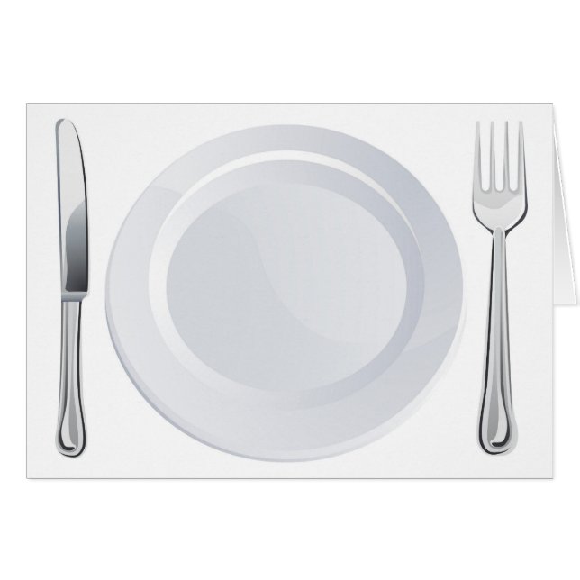Placa y cuchillo y cubiertos vacíos de la (Anverso (Horizontal))
