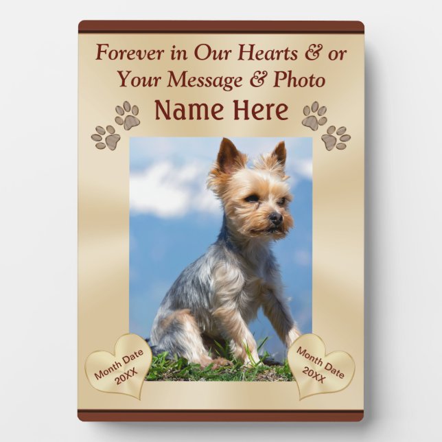 Placas conmemorativas personalizadas para mascotas (Frente)
