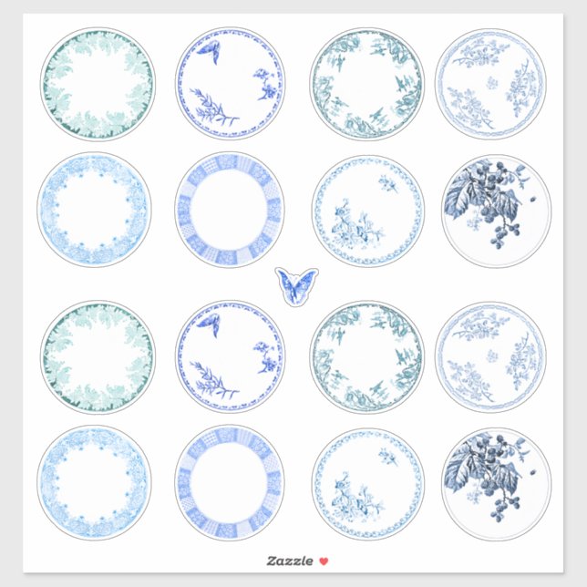 Placas de antigüedades francesas | PEGATINAS BLUE (Hoja)