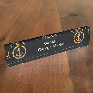 Placas de identificación con clase de capitán De