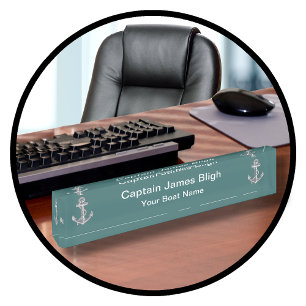 Placas de identificación náuticas de capitán De