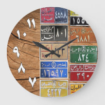 placas de licencia antiguas Diseñar reloj grande
