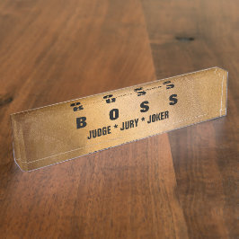 Placas de nombre de escritorio de cobre divertidas