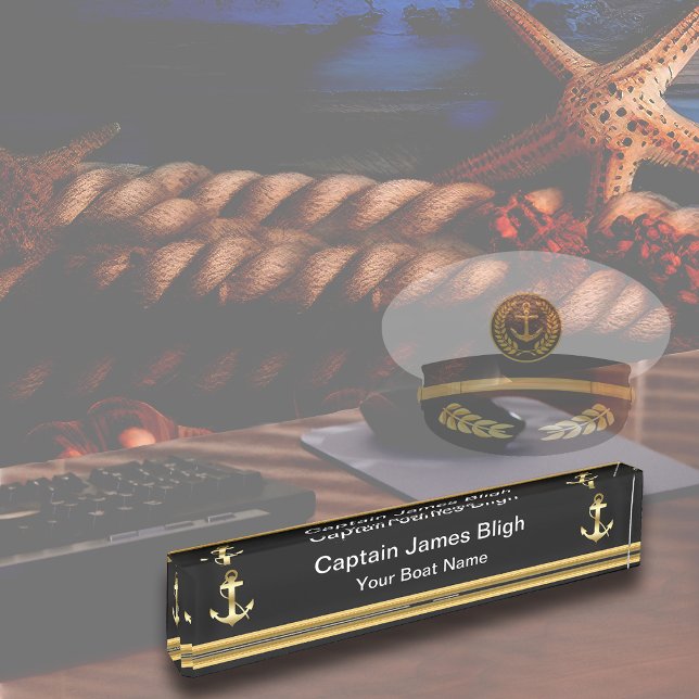 Placas de nombre de escritorio del capitán del bar (Subido por el creador)