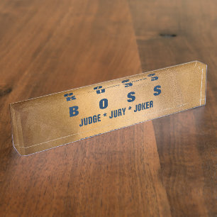 Placas de nombre de escritorio divertidas de cobre