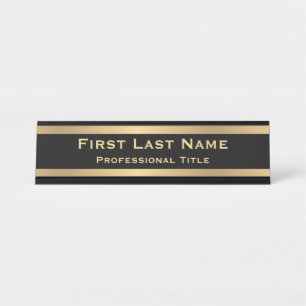 Placas de nombre para escritorio - Aspecto dorado