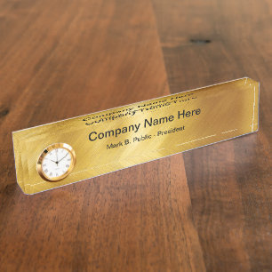 Placas de nombres de mostrador ejecutivo de clase
