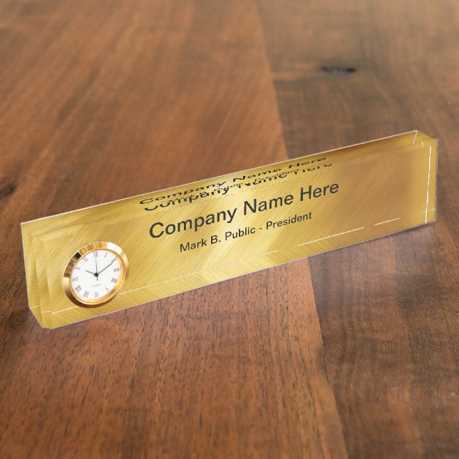 Placas de nombres de mostrador ejecutivo de clase (Lateral)