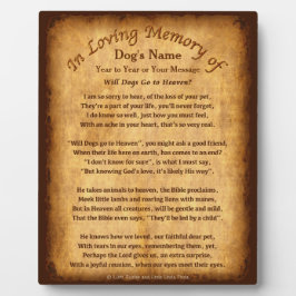 Placas de poemas personalizadas "¿Los perros irán 