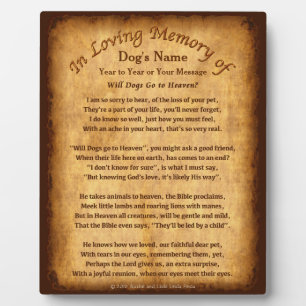 Placas de poemas personalizadas "¿Los perros irán