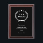 Placas de premios personalizado por logros y más<br><div class="desc">Personalizado premia las placas por logros, trabajos bien hechos, graduaciones y más. Diseño de la corona vintage con estrellas. Felicitar a amigos, colegas, personal, compañeros de trabajo, empleados, profesores, entrenadores, enfermeras, socios de negocios, jefe, director, presidente, director, director, director de restaurante, dueño de restaurante, familia y otros con este premio...</div>