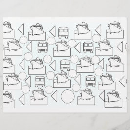 Placemat De Hoja Colorante De Barcos Y Autobuses