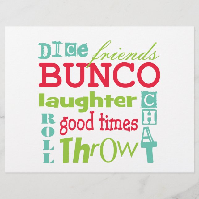Placemat de papel Bunco (Frente)