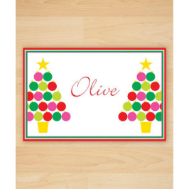 Placemat Navidades de árbol bauble grabado con fes