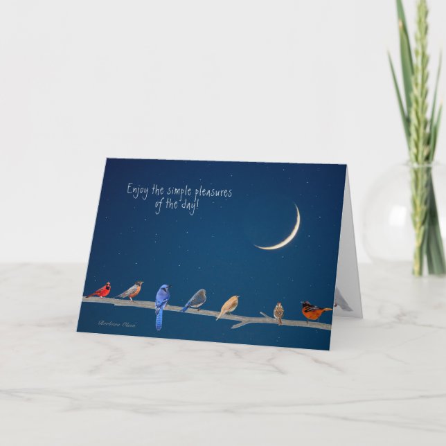 Placeres simples: ¡Feliz día del pájaro!: Tarjeta (Anverso)