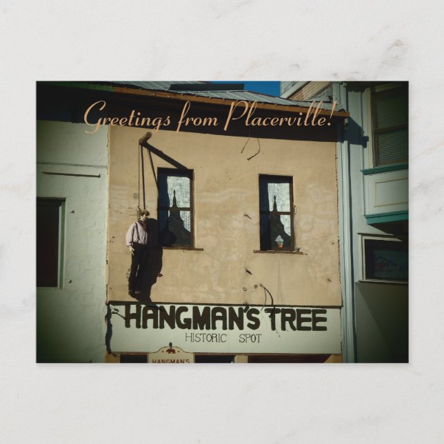 Placerville colgando del viejo hangtown postal (Anverso)