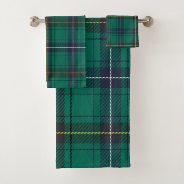 Plaid Clan Henderson Green Check Tartan (In situ)