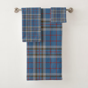 Plaid Clan Thompson Gray Blue Check Tartán