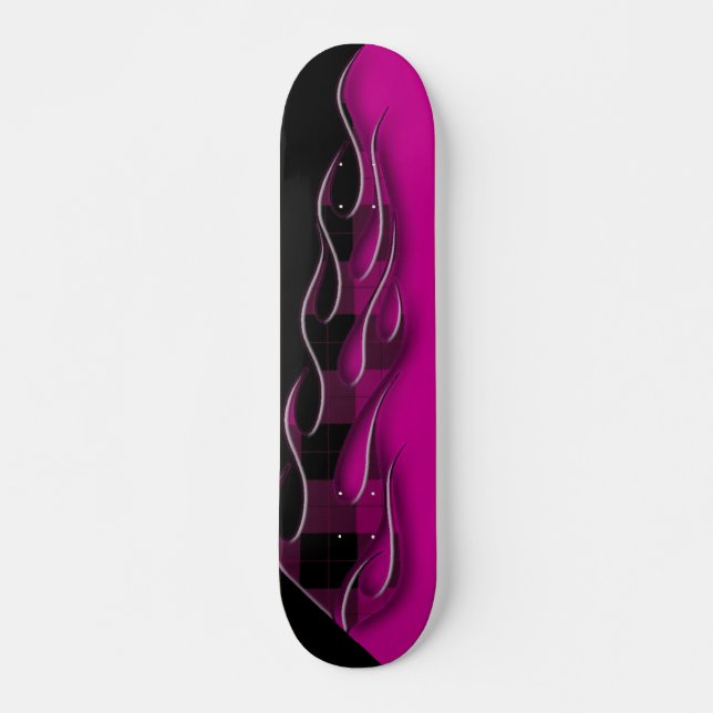 Plaid Flames Skateboard (Anverso )