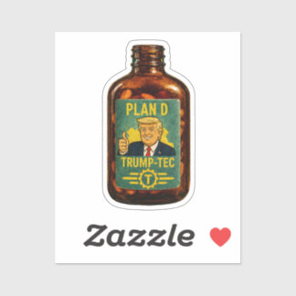 Plan D Calcomanía de parodia de botella retro Trum