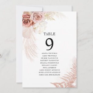 Plan de asiento Boda de número de tabla de gramíne
