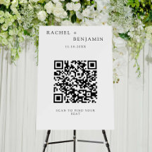 Plan de asiento Código QR Boda mínimo moderno
