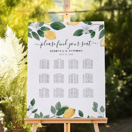 Plan de asiento para Bodas de limón y verde acuare