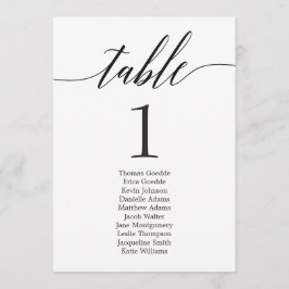 Plan de asiento Tarjeta de mesa individual guión m