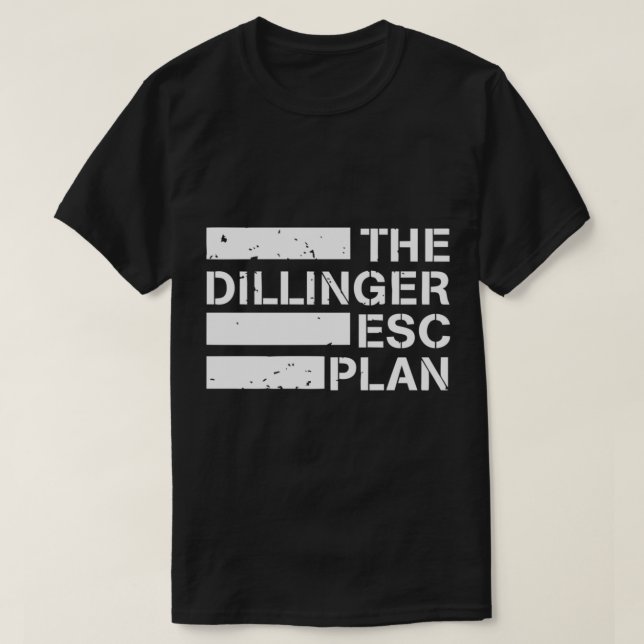 Plan de escape de Dillinger para camiseta esencial (Diseño del anverso)