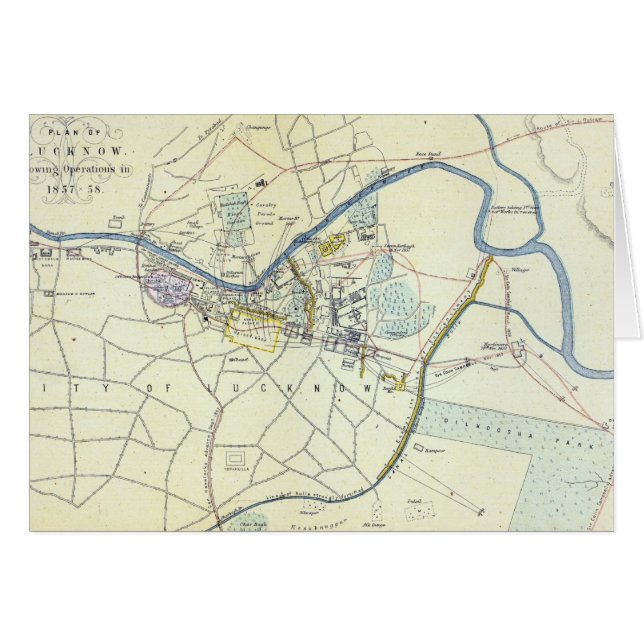 Plan de Lucknow que muestra operaciones (Anverso (Horizontal))