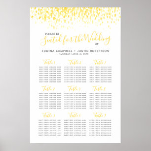 Plan de mesa de boda de arte de acuarela abstracta