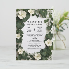 Plan de mesa y invitaciones de boda de hiedra eleg