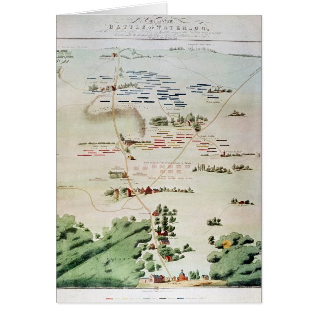 Plan y vista de la batalla de Waterloo (Frente)