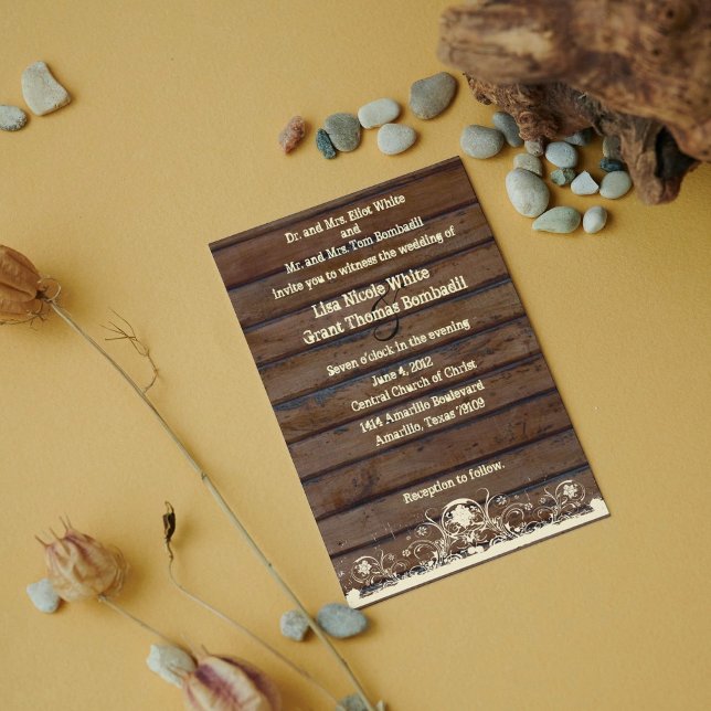 Planchas de madera Invitación a la boda de Shabby  (Subido por el creador)