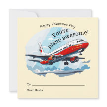 Plane Awesome school tarjeta de San Valentín