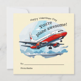 Plane Awesome school tarjeta de San Valentín