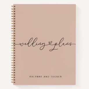 Planes de boda de flor rosa elegante Cuaderno del