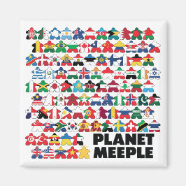 Planeta, imán cuadrado de texto negro