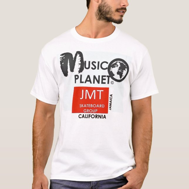 PLANETA MÚSICA /JMT Camiseta básica masculina (Anverso)