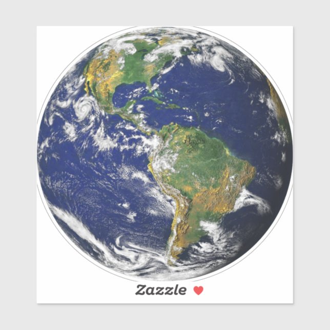 PLANETA TIERRA DESDE EL ESPACIO 6" Sq. Pegatina de (Hoja)