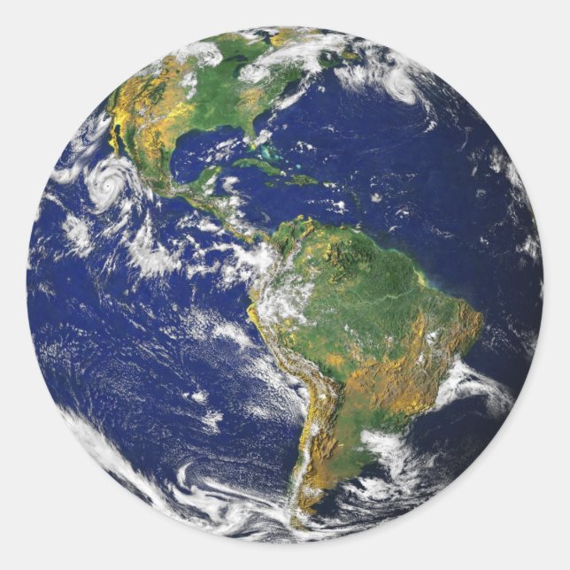PLANETA TIERRA DESDE EL ESPACIO Pegatinas pequeños (Anverso)