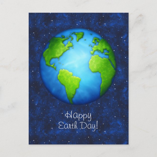 Planeta Tierra en la postal espacial (Anverso)