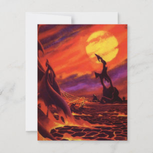 Planeta Volcánico de Ciencia Ficción Vintage con L